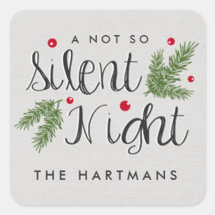 Silent Night Aangepaste vakantiegangers Vierkante Sticker