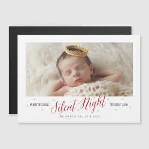 Silent Night Baby's eerste kerst magnetische Kaart