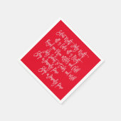 Silent Night Christmas Carol (Rood wit) Servet (Hoek)