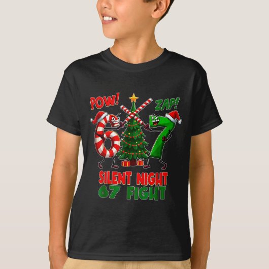 Silent Night Christmas Tree 67 Pajamas Funny Six S T-shirt (Voorkant)