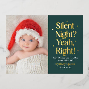 Silent Night Folie Nieuwe Baby Kerst Briefkaart