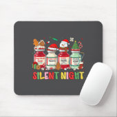 Silent Night Funny Nurse Christmas Design  Muismat (Met muis)