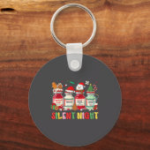 Silent Night Funny Nurse Christmas Design  Sleutelhanger (Voorkant)