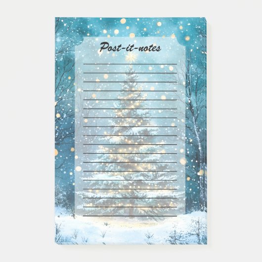 Silent Night Glow Bright Christmas Forest Tree Post-it® Notes (Voorkant)