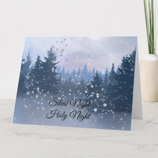 Silent Night Heilige Nacht Magic Winter Illustrati Kaart (Voorkant)