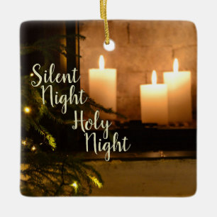 "Silent Night Heilige Nachtavond" Beloved kerstcar Keramisch Ornament
