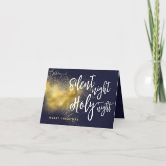 Silent Night Heilige Naight Gold Black Holiday-kaa Feestdagen Kaart