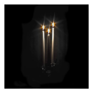 Silent Night Heilige Night Trinity Candle Perfect Poster