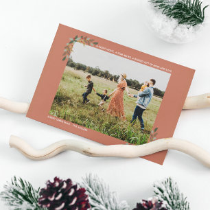 Silent Night Hope en Love Holly Plaid Religious Feestdagenkaart