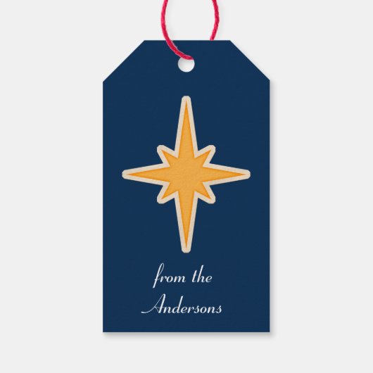 Silent Night kerstengel Cadeaulabel (Achterkant)