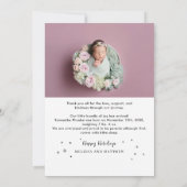 Silent Night Leuke Kerst Baby Geboorte Foto Aankondiging (Achterkant)