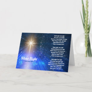 Silent Night Lyrics Kerstmis Feestdagen Kaart