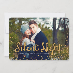 Silent Night Merry-kersttone-fotokaart Feestdagenkaart