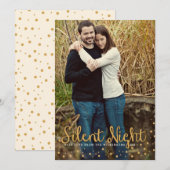 Silent Night Merry-kersttone-fotokaart Feestdagenkaart (Voorkant / Achterkant)