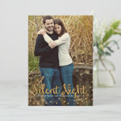 Silent Night Merry-kersttone-fotokaart Feestdagenkaart (Staand voorkant)
