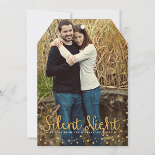 Silent Night Merry-kersttone-fotokaart Feestdagenkaart