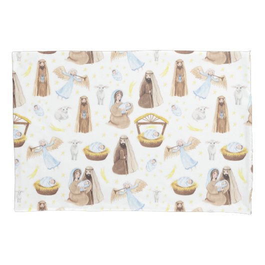 Silent Night Natitivity Hoesje met Kerstmis Kussensloop (Voorkant)