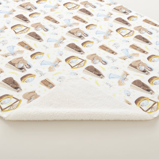 Silent Night Natitivity Kerstmis Sherpa Blanket Sherpa Deken (3/4)