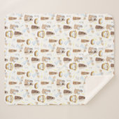 Silent Night Natitivity Kerstmis Sherpa Blanket Sherpa Deken (Voorkant (horizontaal))