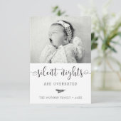 Silent Night New Baby-kerstfotokaarten Bedankkaart (Staand voorkant)