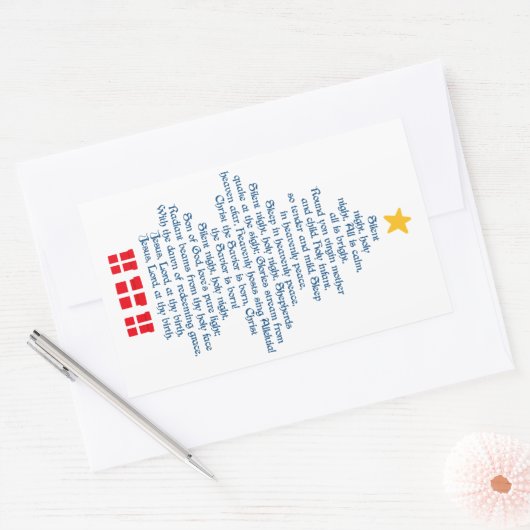 Silent Night Rechthoekige Sticker (Envelop)