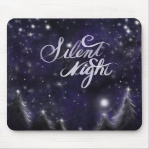 Silent Night - romantic Holiday Snow scene Muismat