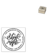 Silent Night Script Kerstnaam Retouradres Rubberstempel (Gestempeld)