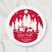 Silent night slee pines snewflake red & white bedankjes labels (Voorkant)