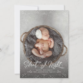 Silent Night Snow Full Photo Feestdagenkaart