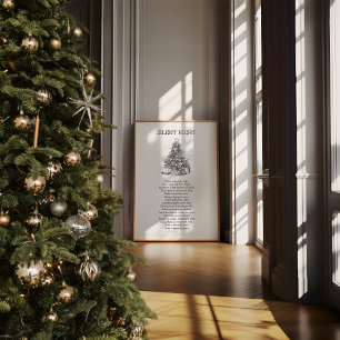 Silent Night Songteksten Kerst Poster
