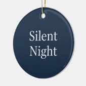 Silent Night Typography Classic Navy Blue & White Keramisch Ornament (Links)