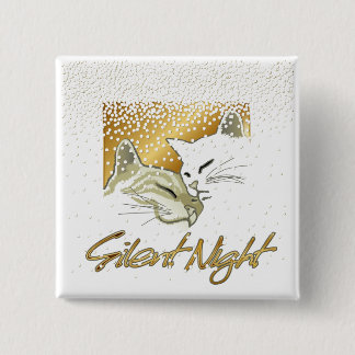 Silent Night Vierkante Button 5,1 Cm