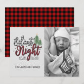 Silent Night Yeah Right Plaid Christmas Card Feestdagenkaart (Voorkant / Achterkant)