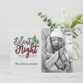 Silent Night Yeah Right Plaid Christmas Card Feestdagenkaart (Staand voorkant)