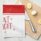 Silent Nights Typografie White en Red Theedoek (Quarter Fold)