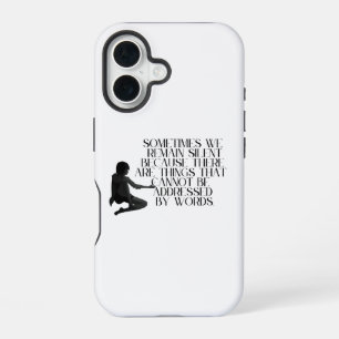 Silent Pain - Minimalistisch Emotioneel Quote Ontw iPhone 16 Hoesje
