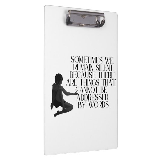 Silent Pain - Minimalistisch Emotioneel Quote Ontw Klembord (Rechts)