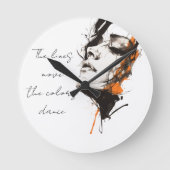 Silent Power – Modern Artistic Wall Clock Ronde Klok (Voorkant)