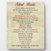 Silent Ranks Plaque met Easle Fotoplaat (Voorkant)