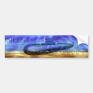 Silent Service met Sub & Qual Dolphins BumperStick Bumpersticker