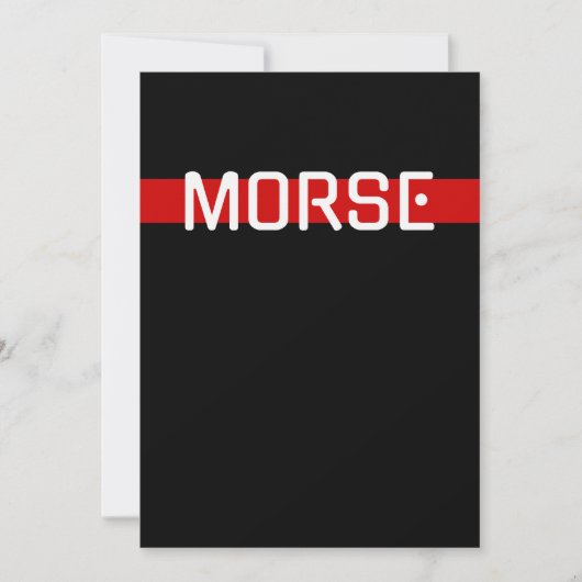 Silent Signal Morse Code Red Line Design Kaart (Voorkant)
