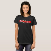 Silent Signal Morse Code Red Line Design T-shirt (Voorkant volledig)