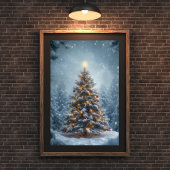 Silent Snow Christmas Tree Poster