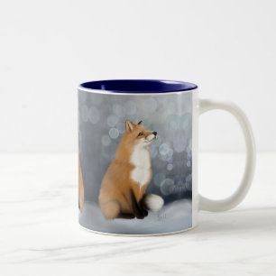Silent Snowfall Fox Tweekleurige Koffiemok