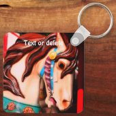 Silent Steed Carousel Horse Personalized Sleutelhanger (Achterkant)