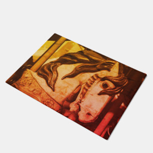 Silent Steed Carrousel Horse in Sepia  Deurmat