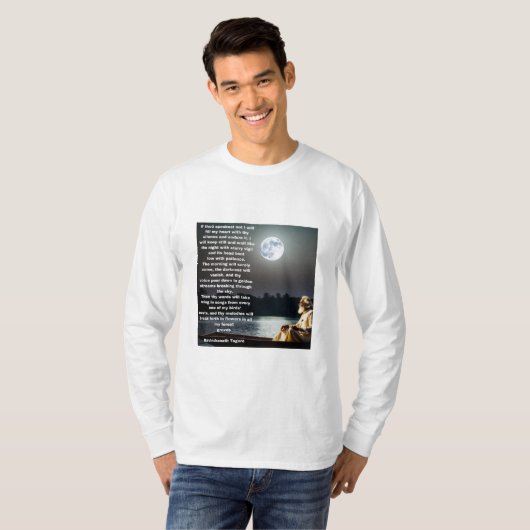 Silent Steps T-shirt met gedicht van Rabindranath (Voorkant volledig)