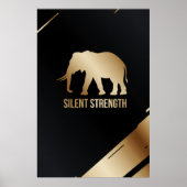 "Silent Strength" Minimalistische Elephant Wall Ar Poster (Voorkant)