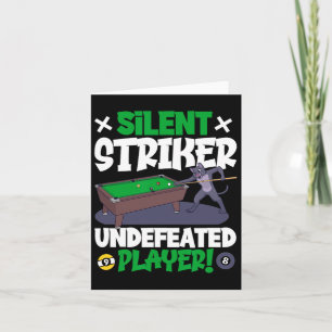 Silent Striker - biljart en kat Kaart