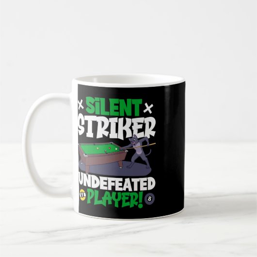 Silent Striker - biljart en kat Koffiemok (Links)